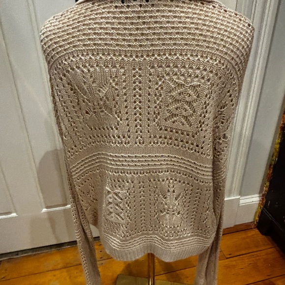 INTERMIX Beige V-Neck Knit Sweater - Picture 3 of 5